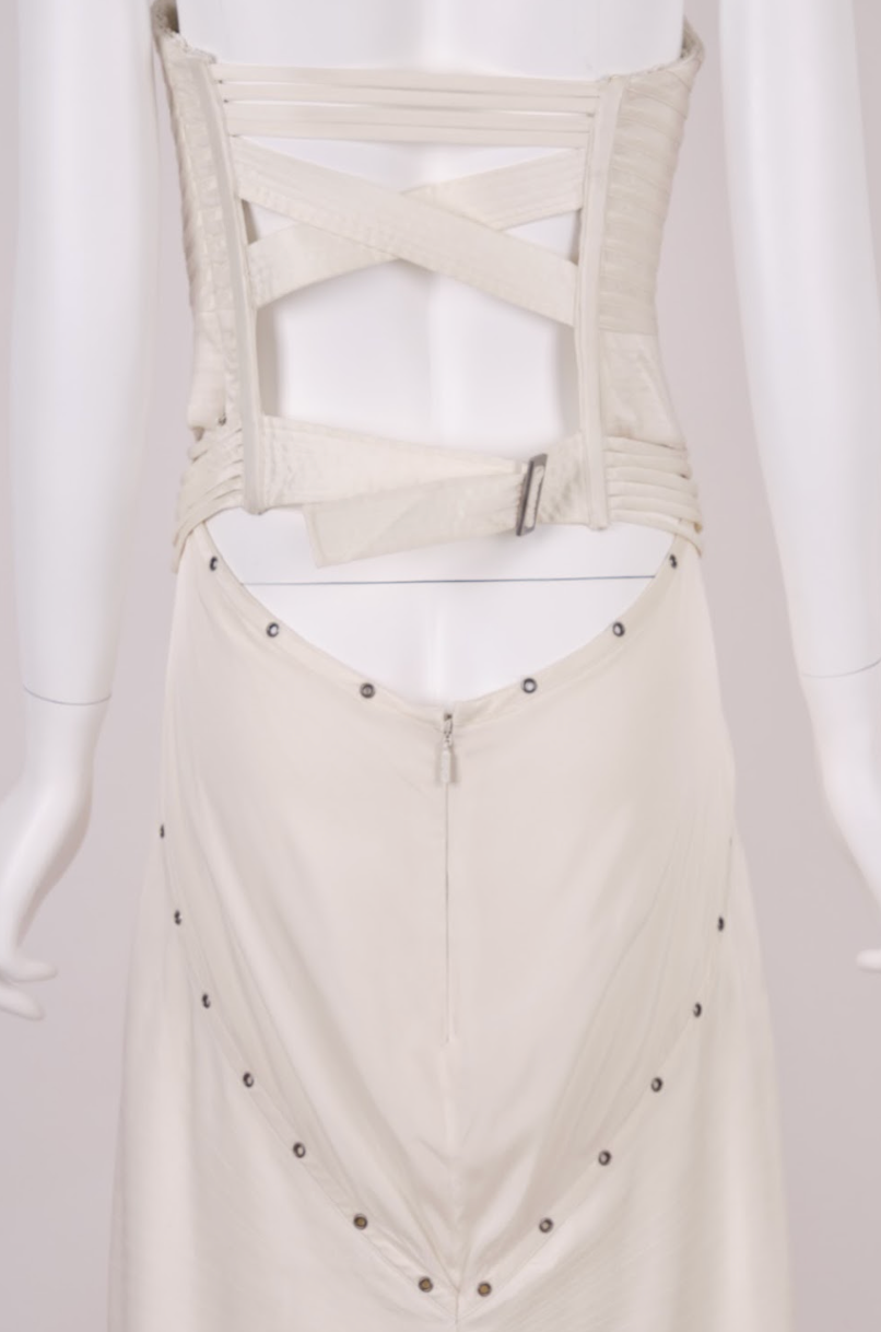 Preowned Gucci 2003 Ivory Satin Wedding Corset Dress