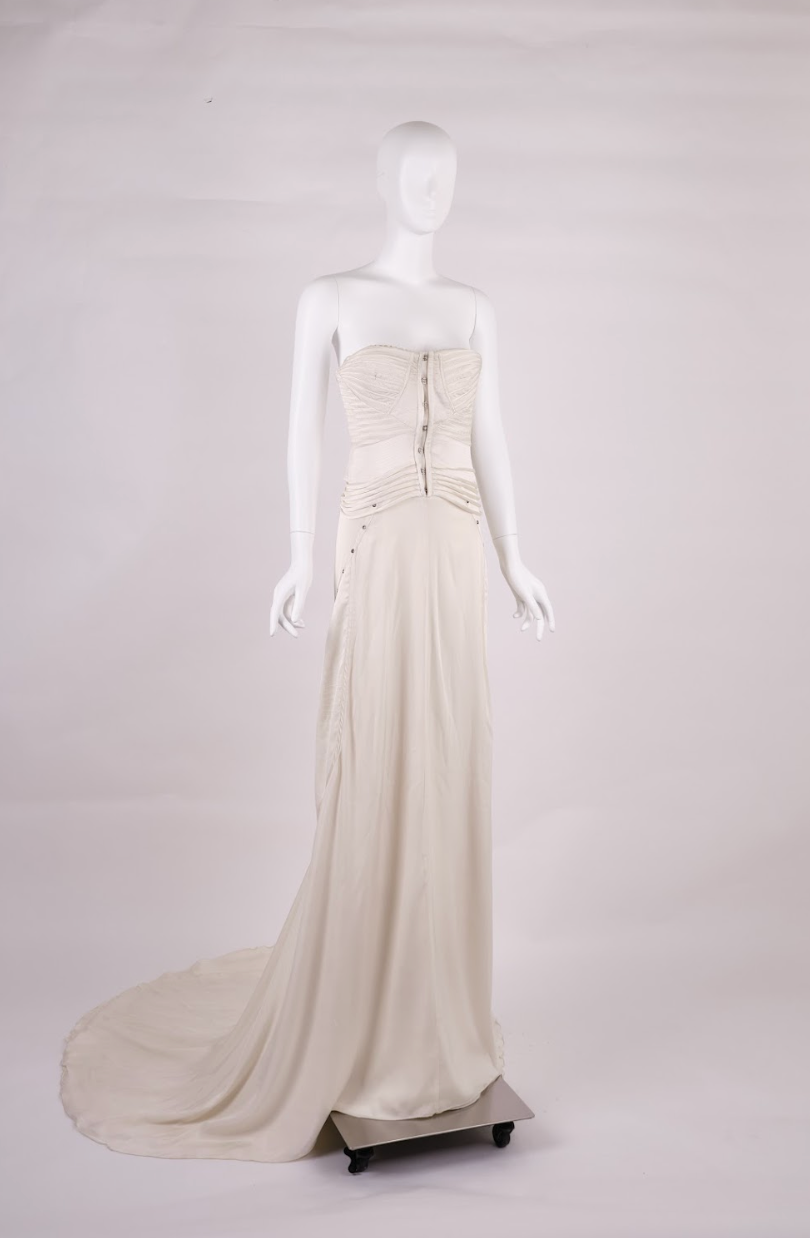 Preowned Gucci 2003 Ivory Satin Wedding Corset Dress