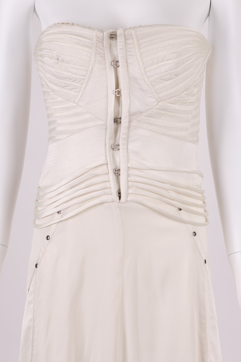 Preowned Gucci 2003 Ivory Satin Wedding Corset Dress