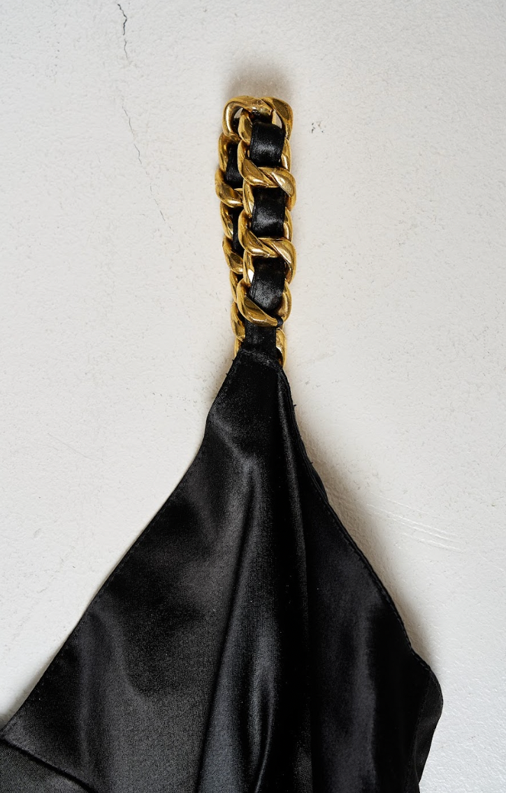 Vintage Chanel Haute Couture 1992 Gold Hardware Dress - Pulled