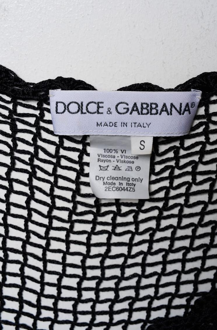 Vintage Dolce & Gabbana 1997 Crochet Rose Cardigan