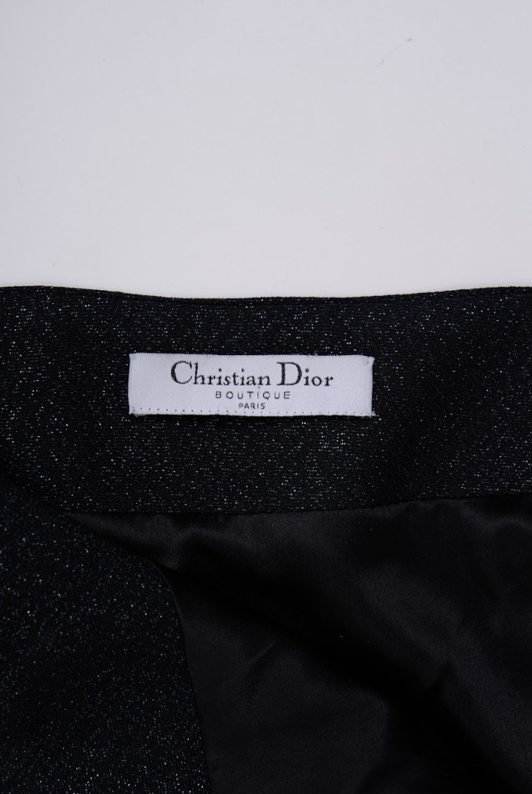 Vintage Dior 1997 Lurex Glitter Skirt and Bodysuit Set