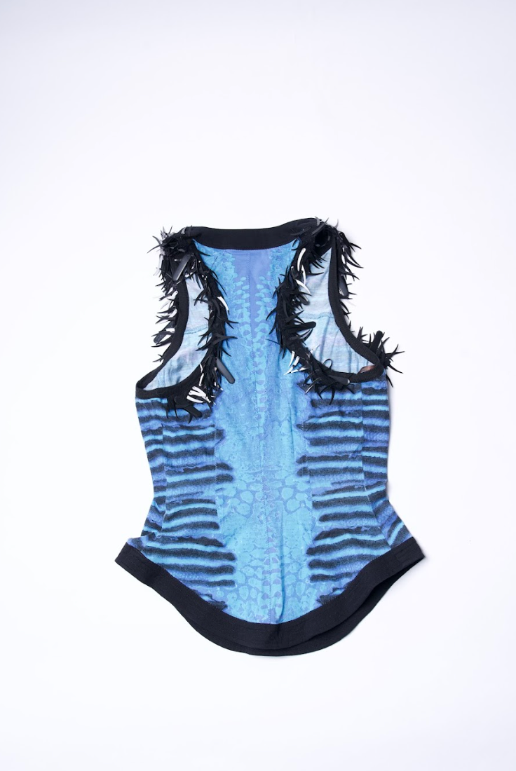 Preowned Roberto Cavalli 2011 Blue Dotted Jeans and Top Set