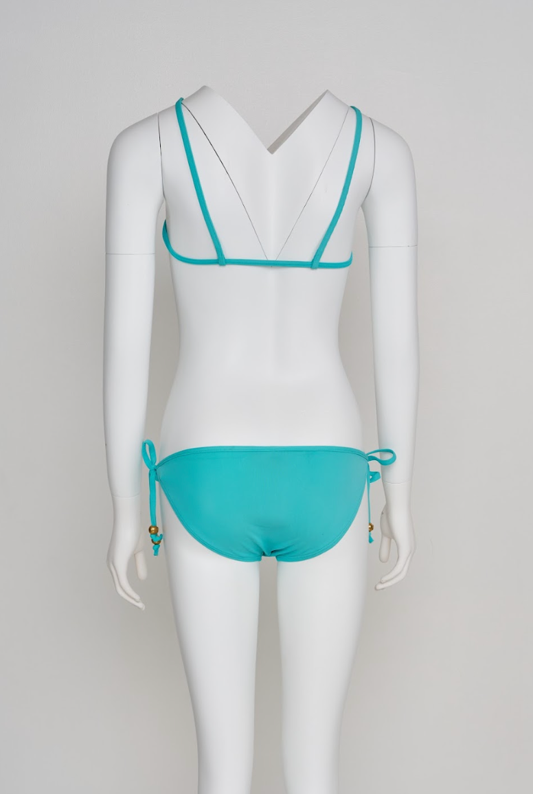 Vintage Chanel Spring 1994 Turquoise Logo Bikini