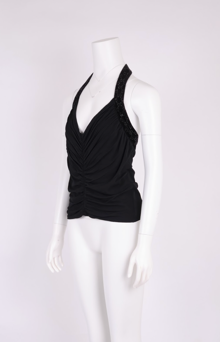 Preowned Gucci 2006 Embellished Halter Top - Pulled