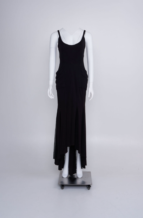 Vintage Chanel Haute Couture Spring 1993 Black Dress and Coat in Silk Jersey and Wool Crepe
