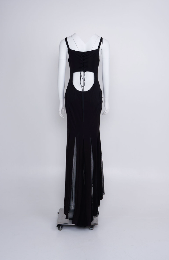 Vintage Chanel Haute Couture Spring 1993 Black Dress and Coat in Silk Jersey and Wool Crepe