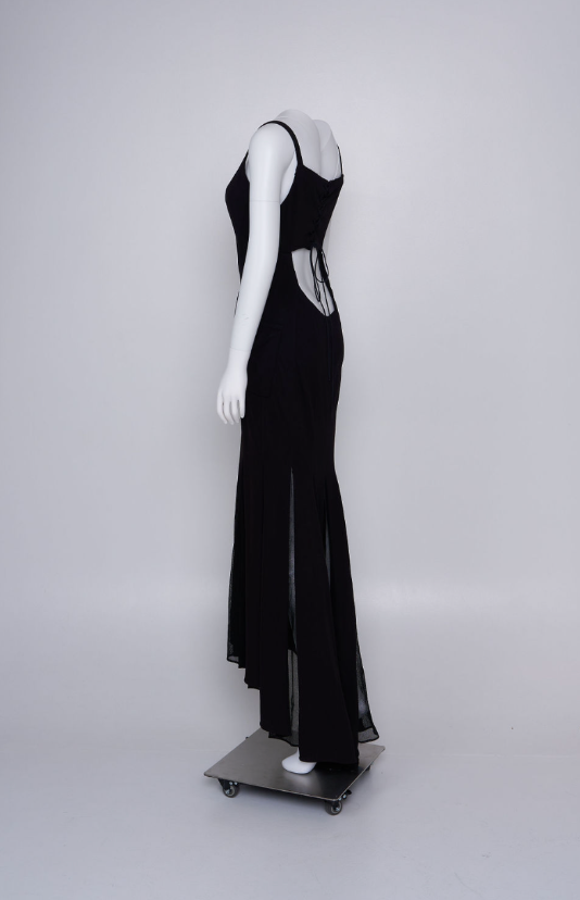 Vintage Chanel Haute Couture Spring 1993 Black Dress and Coat in Silk Jersey and Wool Crepe