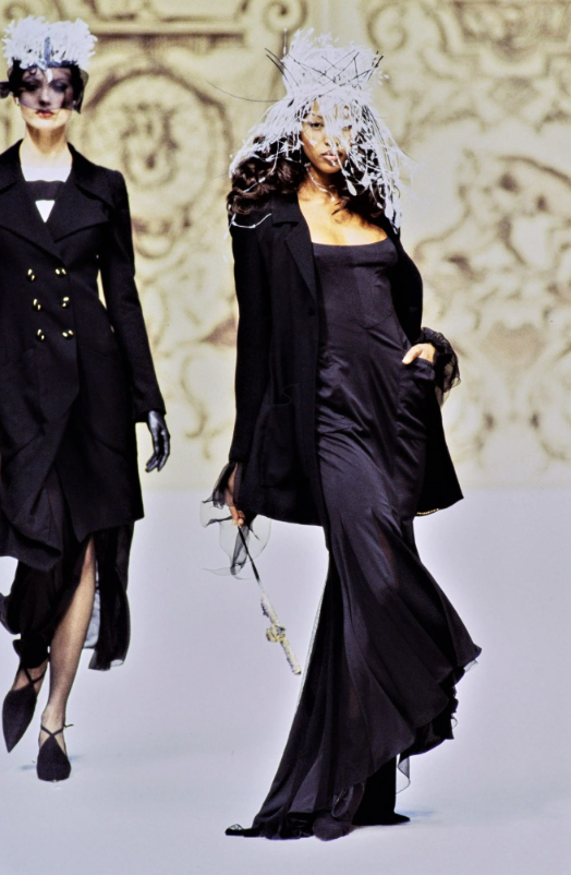 Vintage Chanel Haute Couture Spring 1993 Black Dress and Coat in Silk Jersey and Wool Crepe