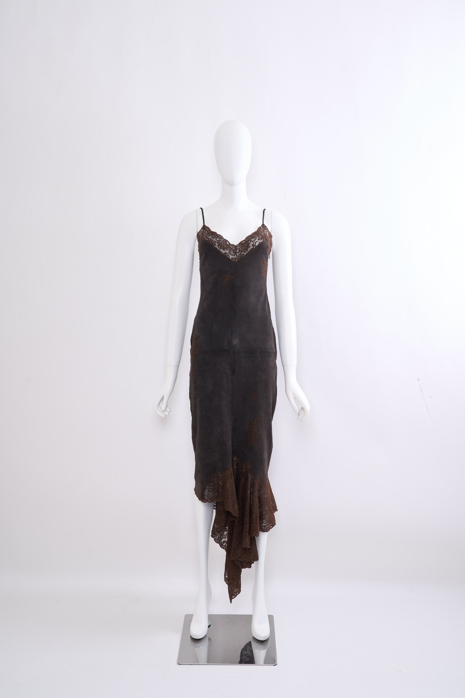 Vintage Christian Dior by John Galliano Fall 2000 Brown Suede Lace Mer – Cafe Society Archive