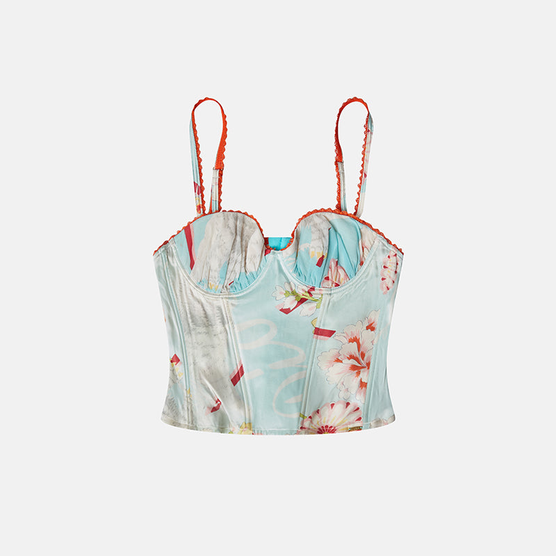 Vintage Christian Dior by John Galliano 2003 Floral Lingerie Corset Bustier
