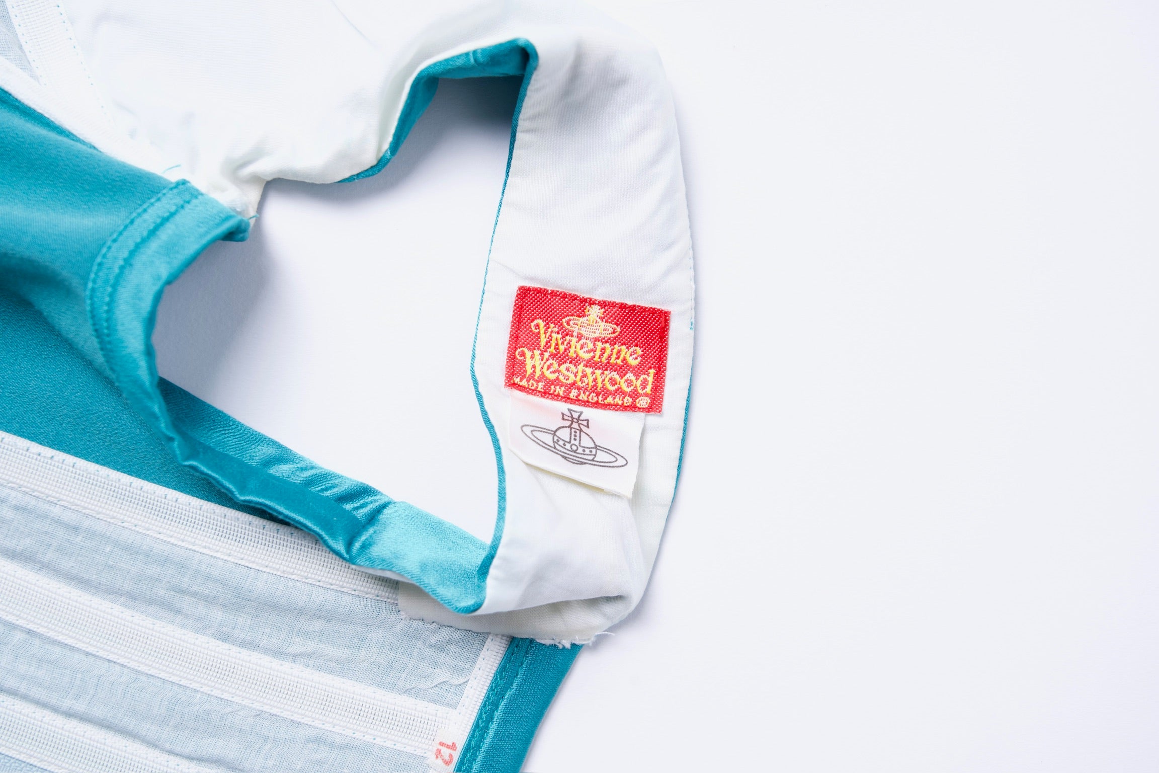 Vintage Vivienne Westwood 1992 Turquoise Satin Corset