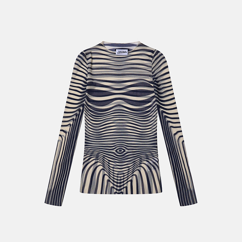 Preowned Jean Paul Gaultier 2021 Cyberbaba Striped Long Sleeve Top