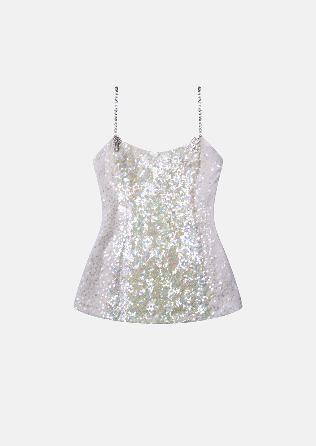 Vintage Christian Dior 1990s White Sequin Cami Top