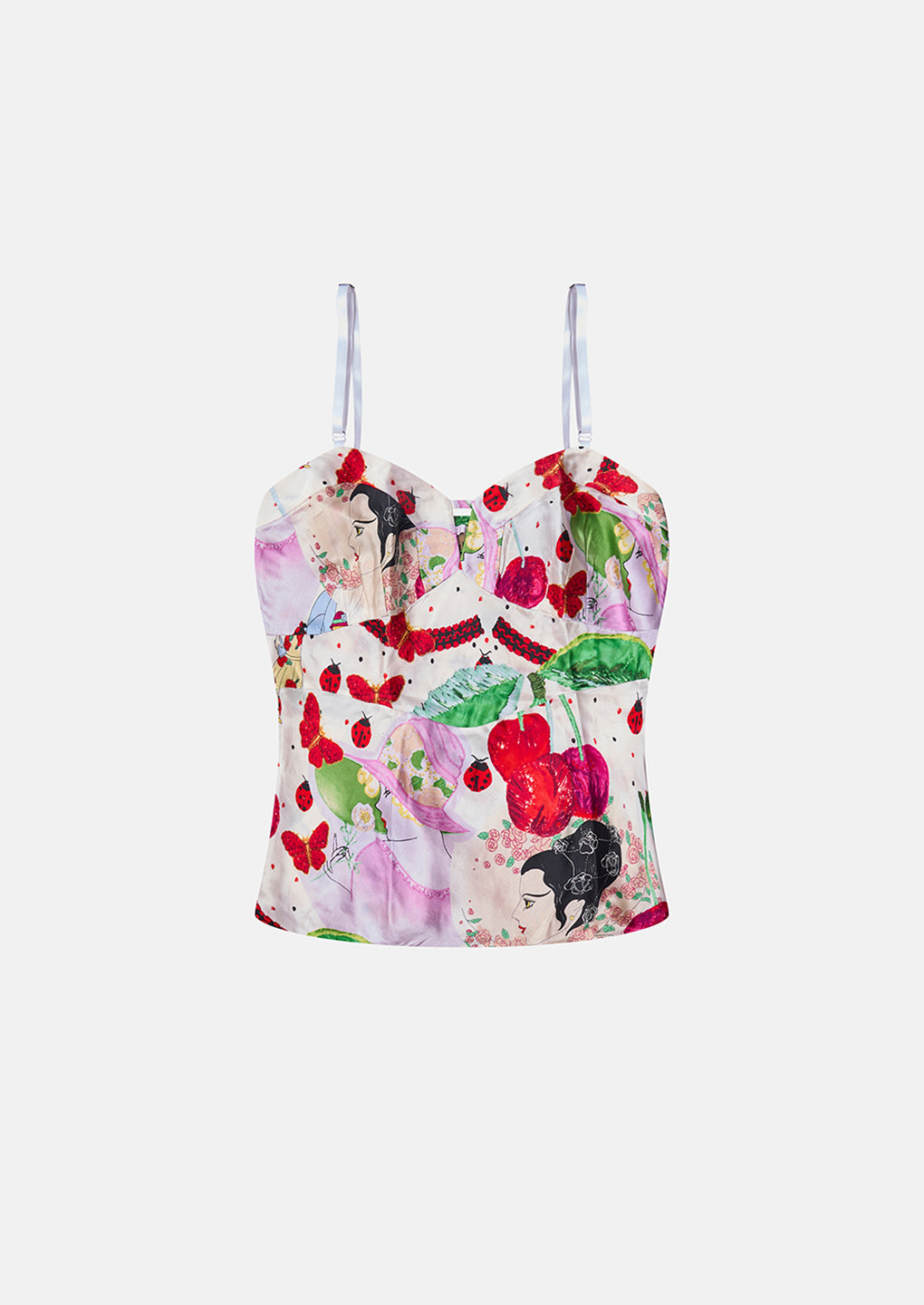 Preowned John Galliano Spring 2005 Cherry Print Tie-Up Tank Top