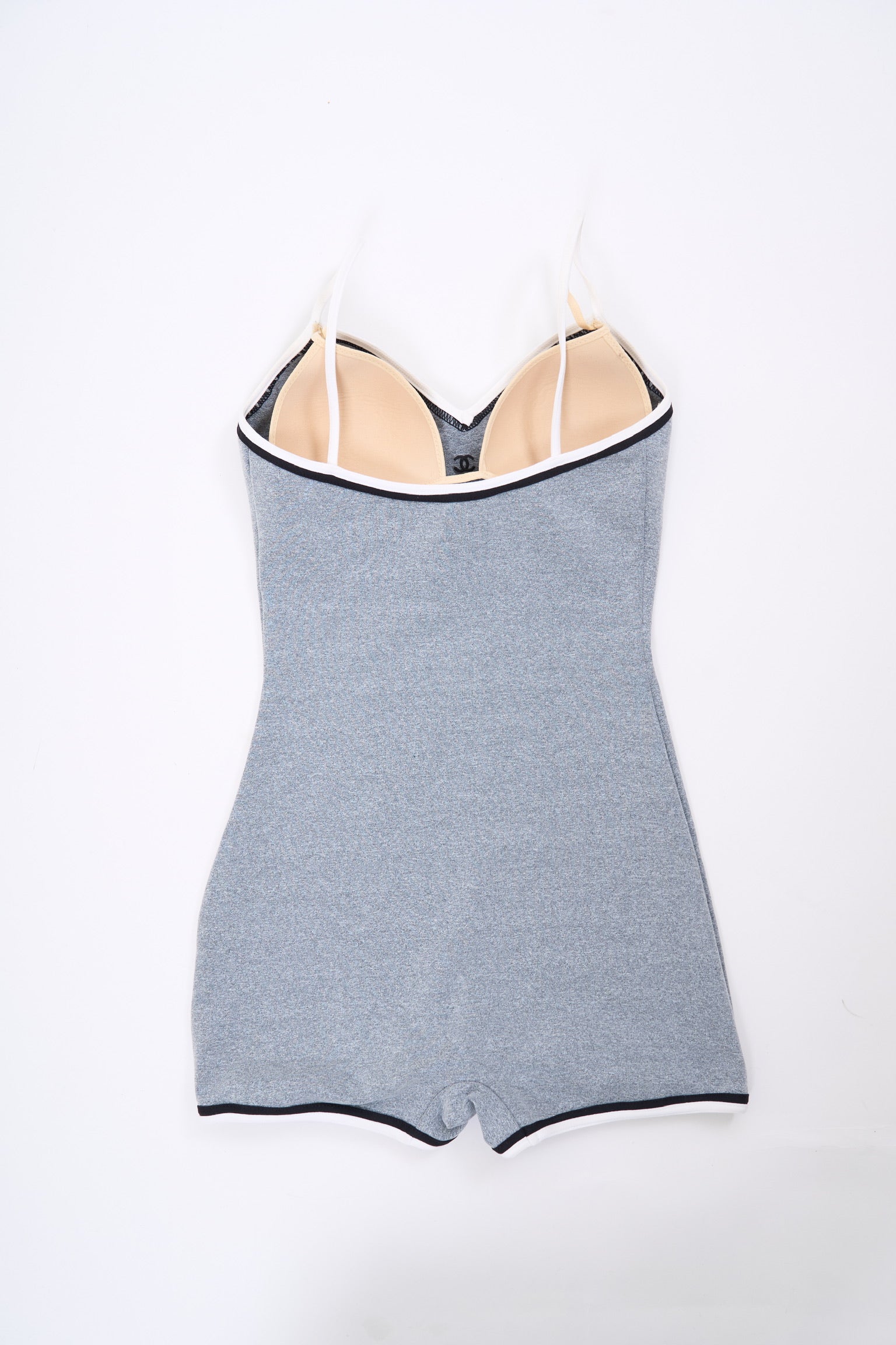 Vintage Chanel Spring 1998 Grey Logo Playsuit
