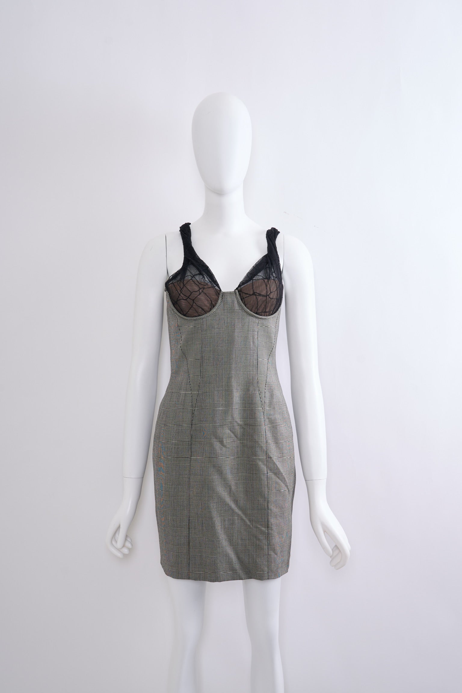 Vintage Gianni Versace 1998 Couture Check Dress - Pulled
