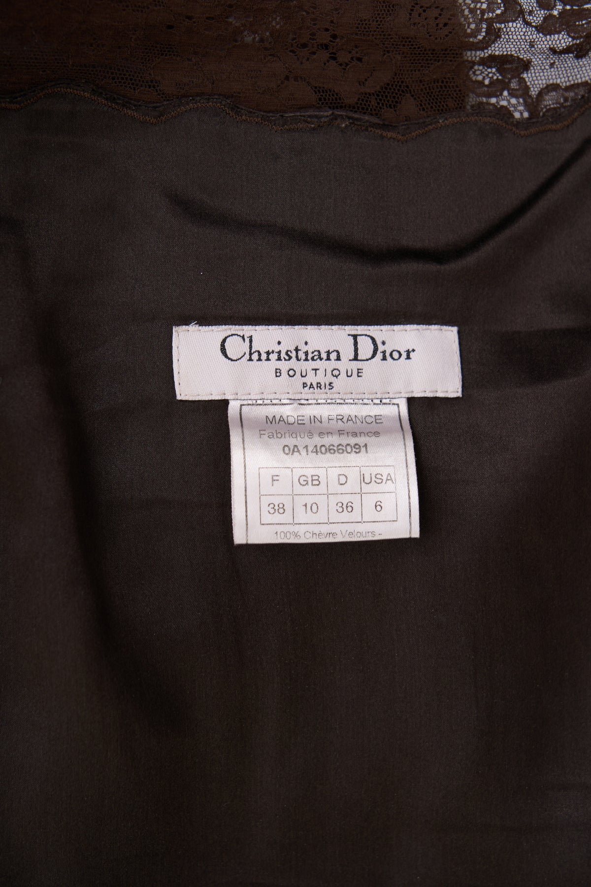 Christian Dior by John Galliano Fall 2000 Brown Suede Lace Trim Mermaid Maxi Dress - OUT FOR RENTALS