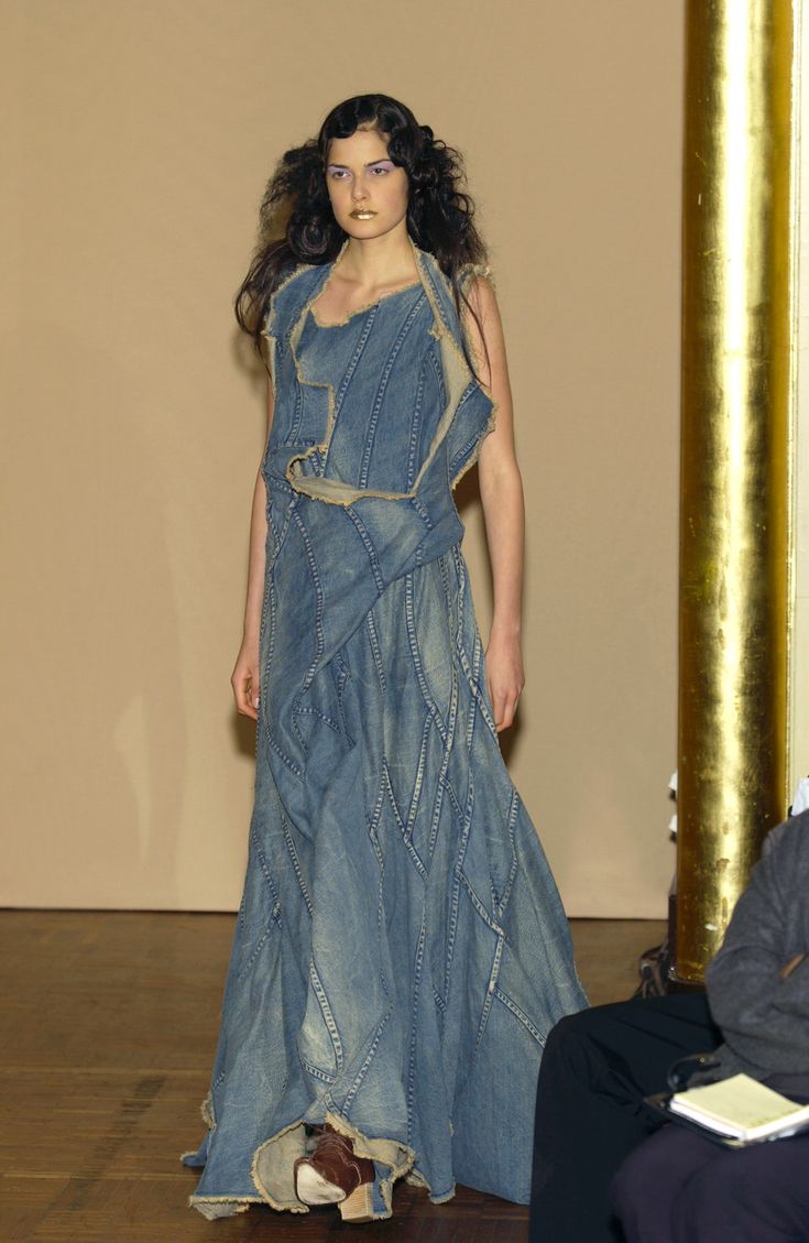 junya watanabe denim dress Preowned Junya Watanabe 2002 Denim Runway Dress