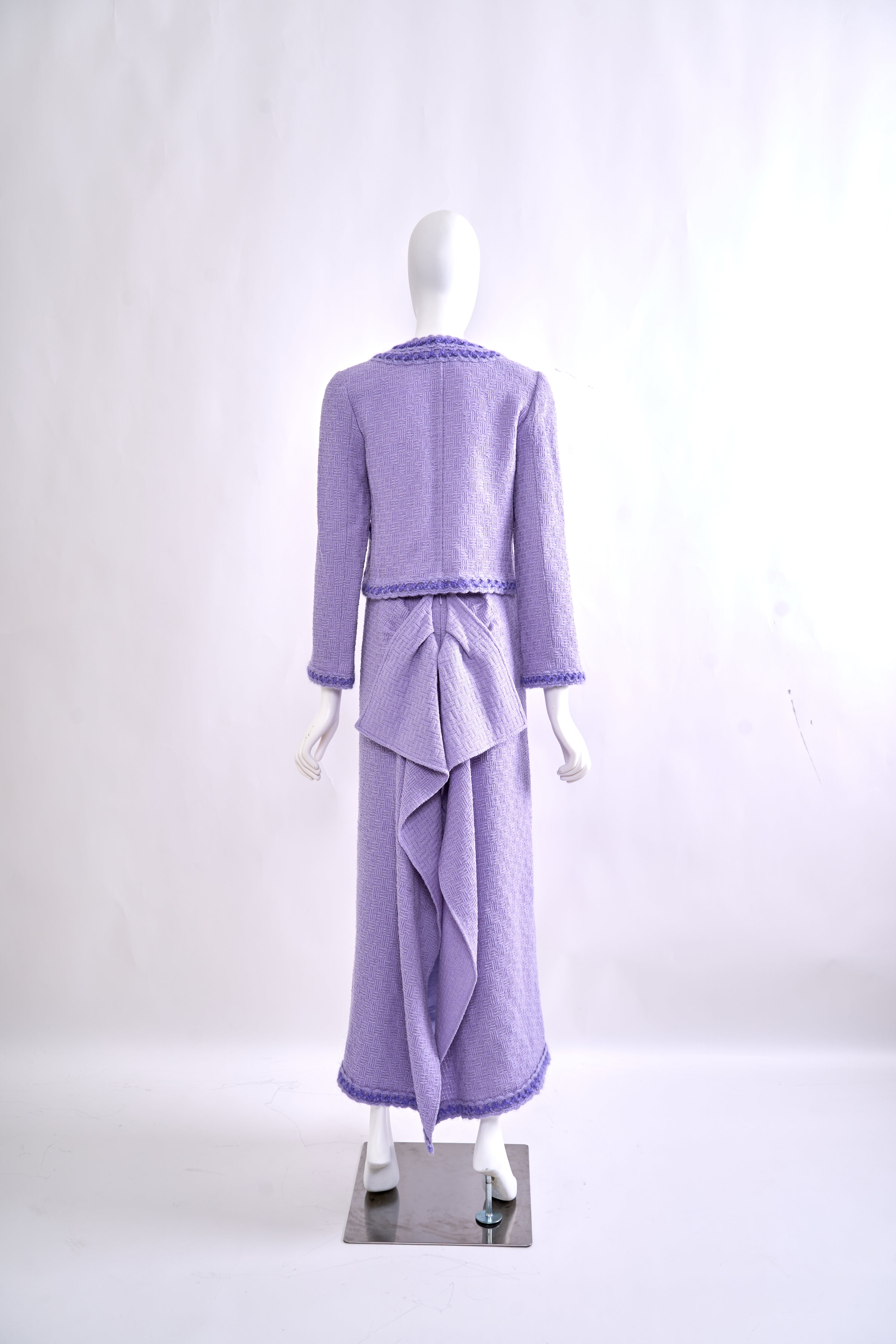 Vintage Chanel Fall 1998-99 Lavender Tweed Ensemble