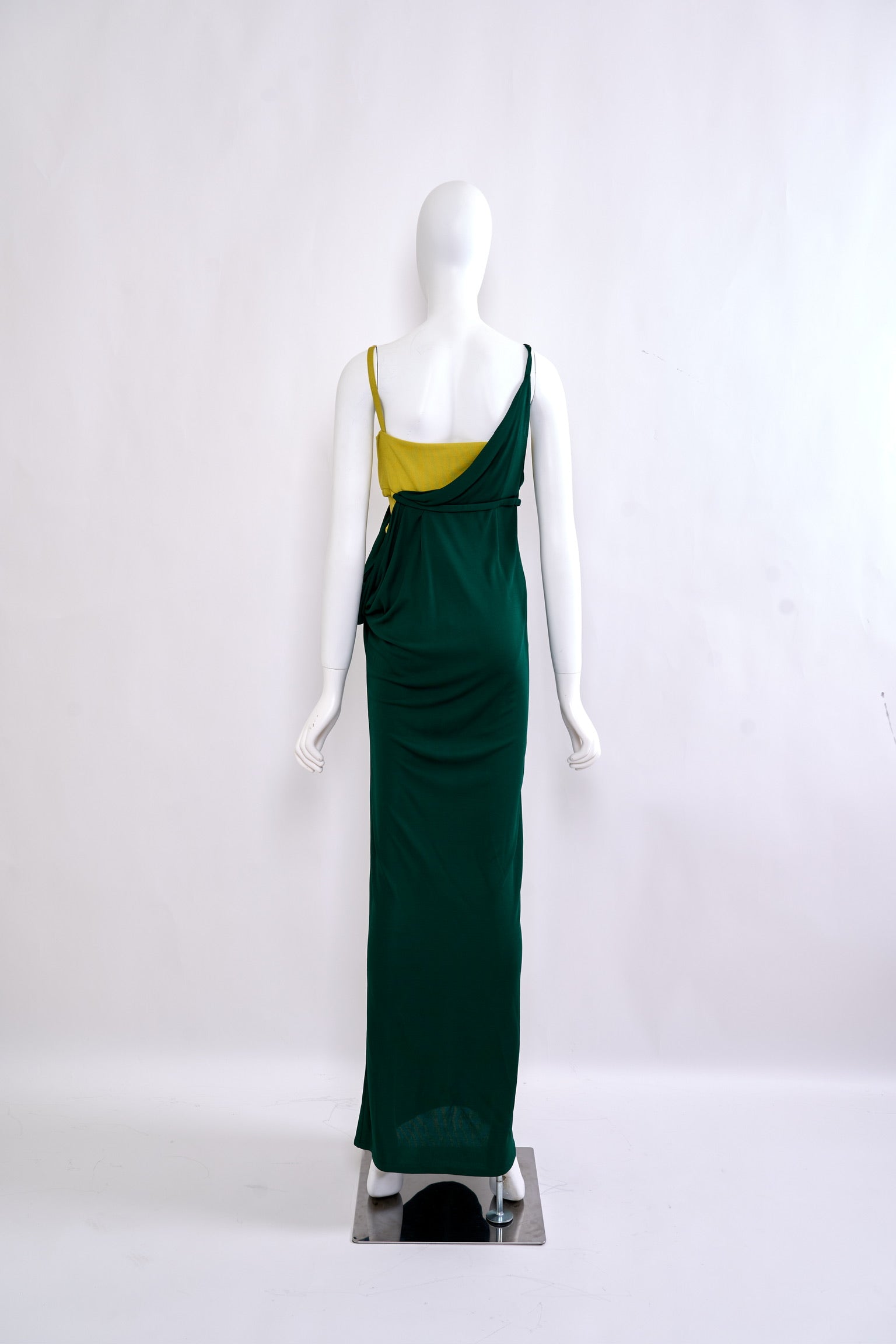 Vintage Gianni Versace Fall 1997 Couture Evening Dress in Yellow Green - Pulled