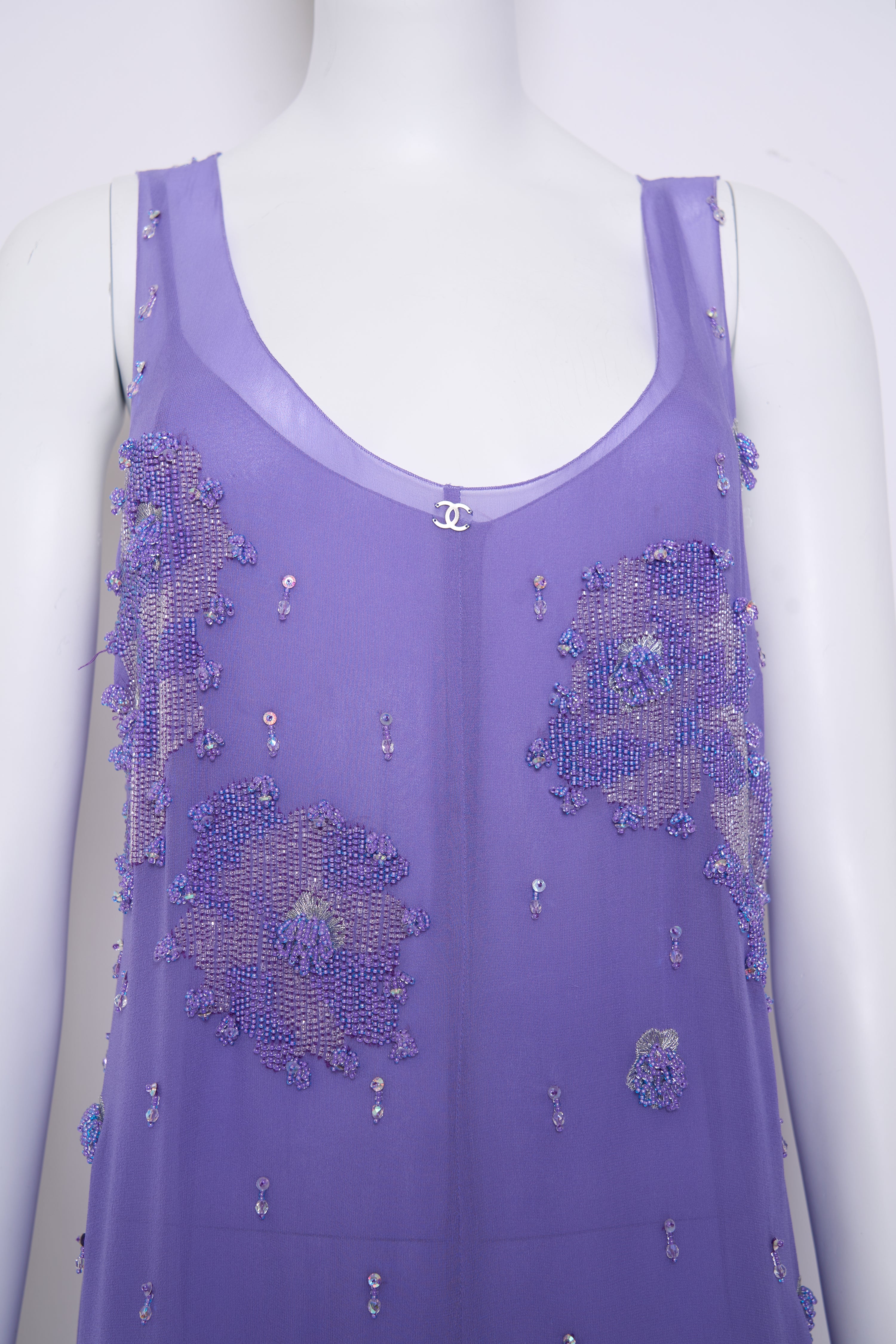 Vintage Chanel Fall 2000 Embellished Two-Piece Set in Chiffon, Demi-Couture
