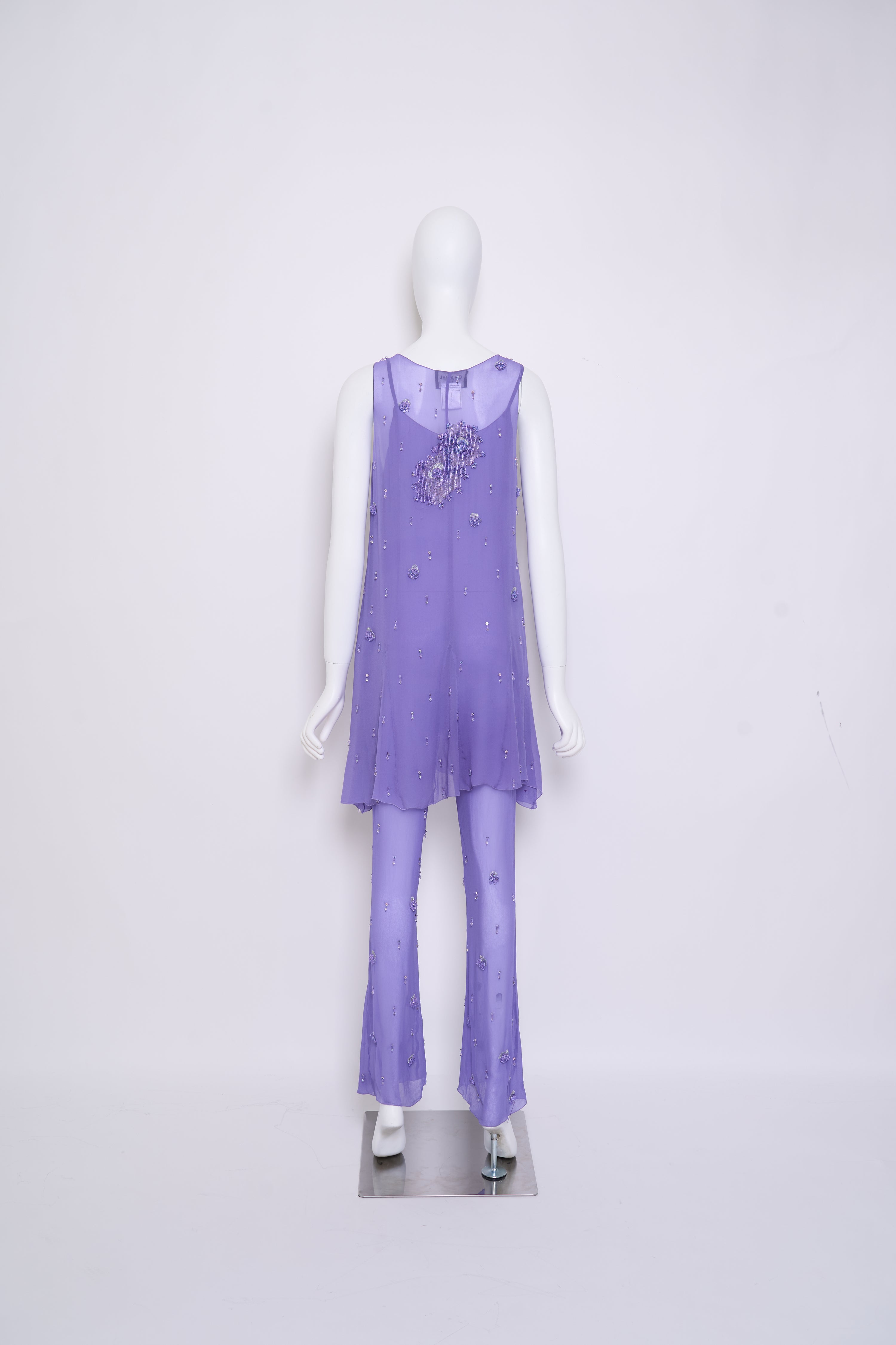Vintage Chanel Fall 2000 Embellished Two-Piece Set in Chiffon, Demi-Couture