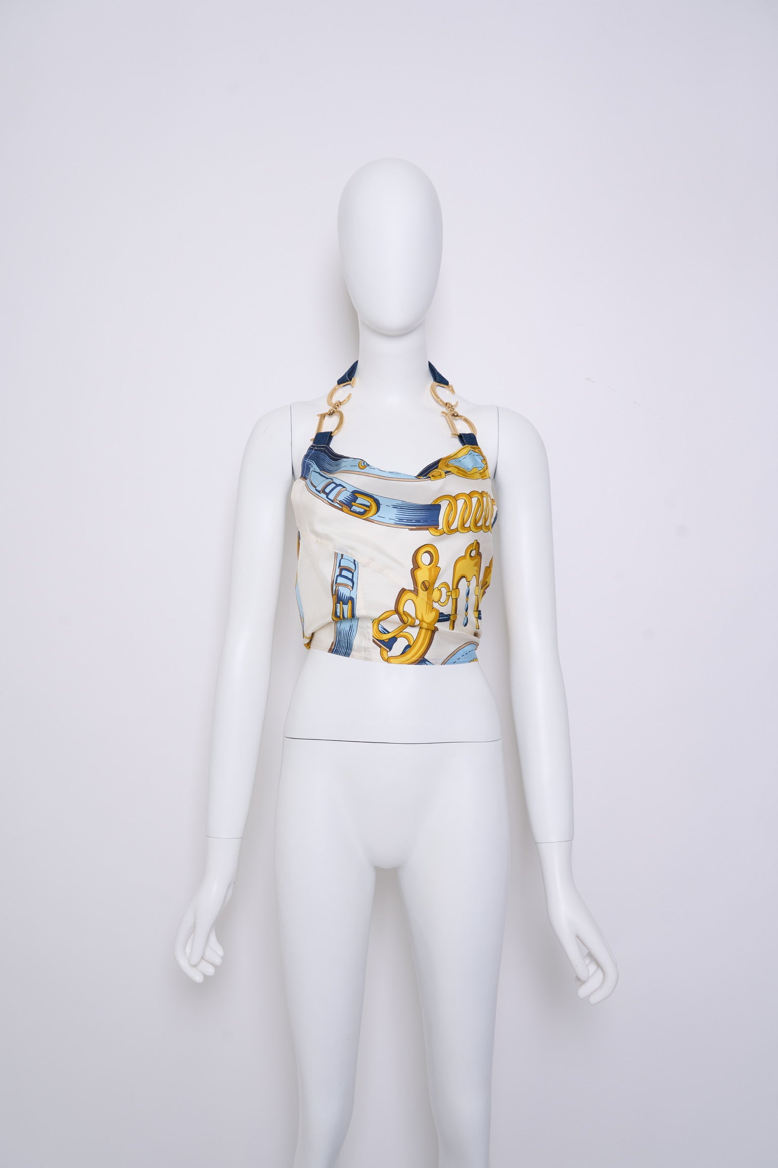 Vintage Christian Dior SS2000 Saddle Halter Top with Asymmetric Skirt, Equestrian Collection