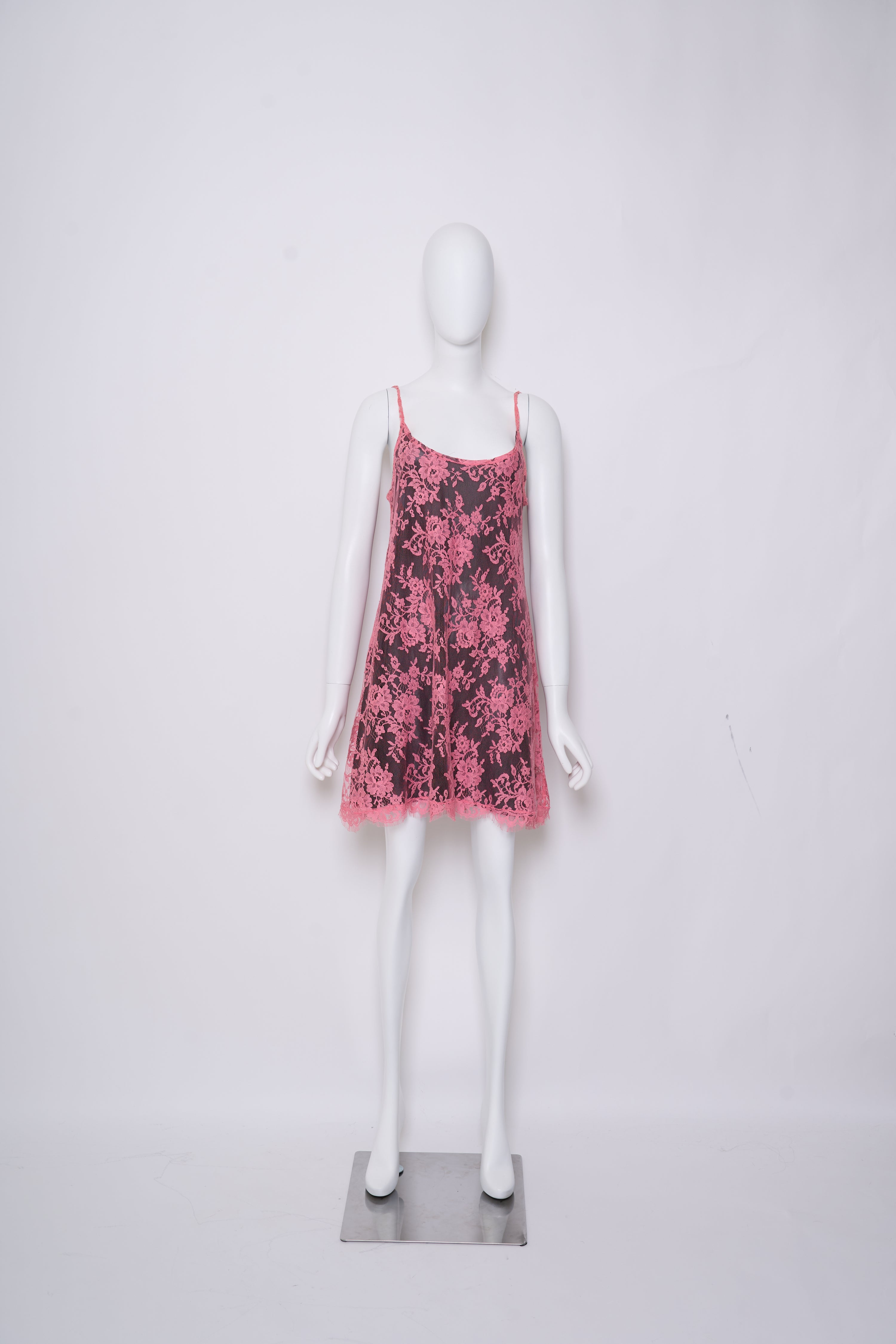 Vintage Blumarine 1990s Pink Lace Slip Dress