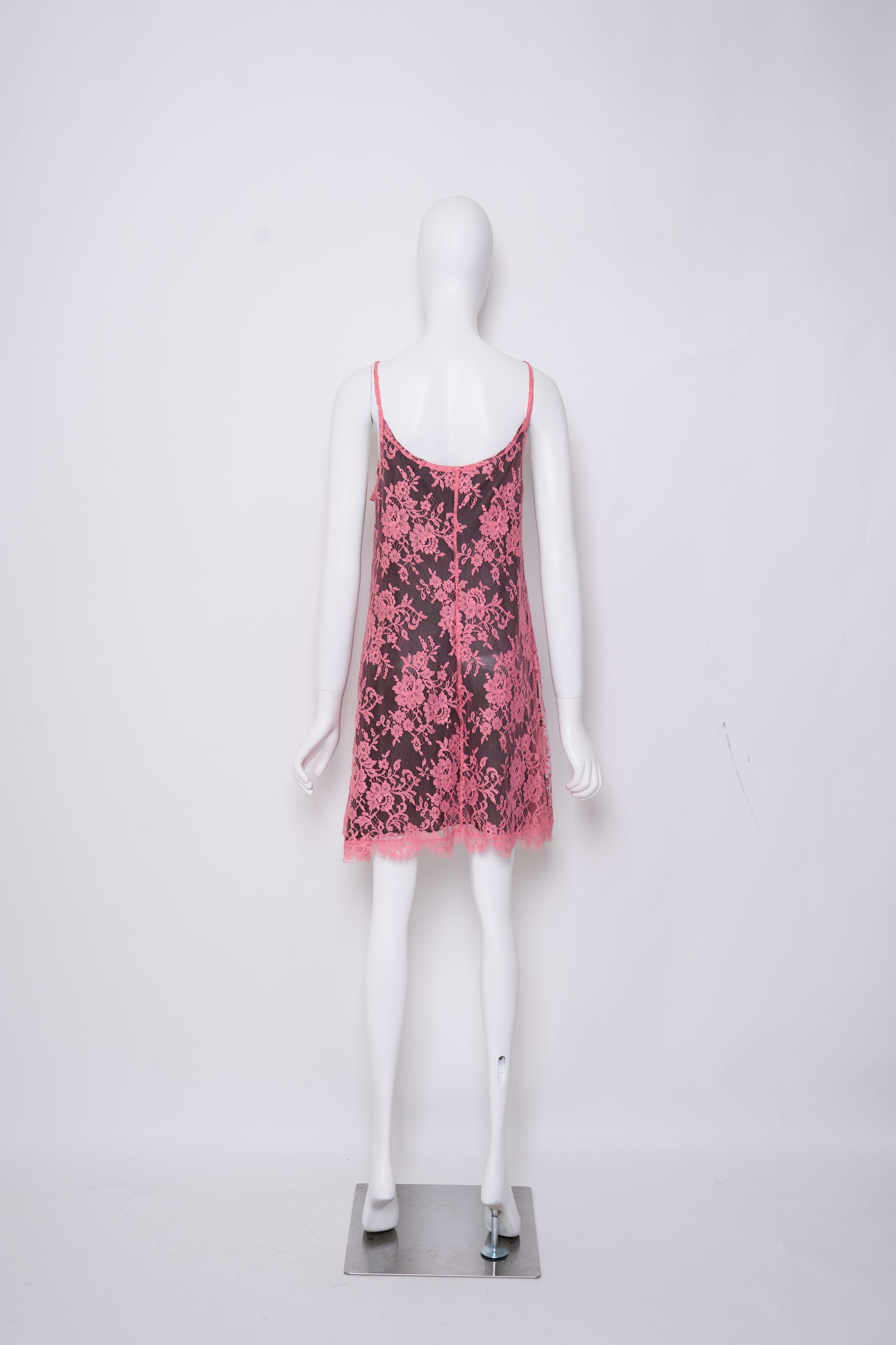 Vintage Blumarine 1990s Pink Lace Slip Dress